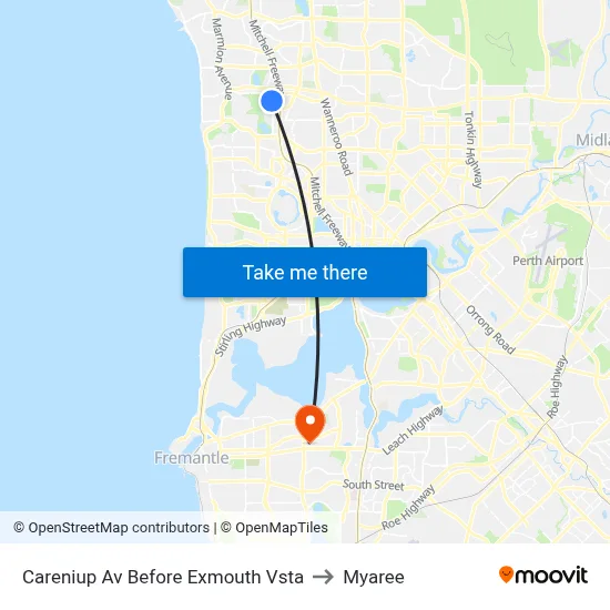 Careniup Av Before  Exmouth Vsta to Myaree map
