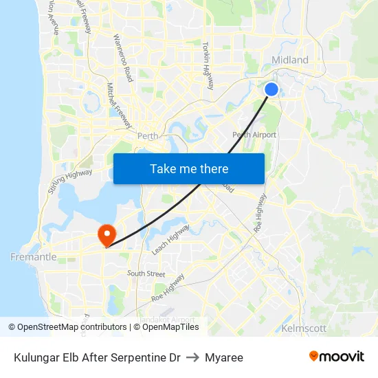 Kulungar Elb After Serpentine Dr to Myaree map