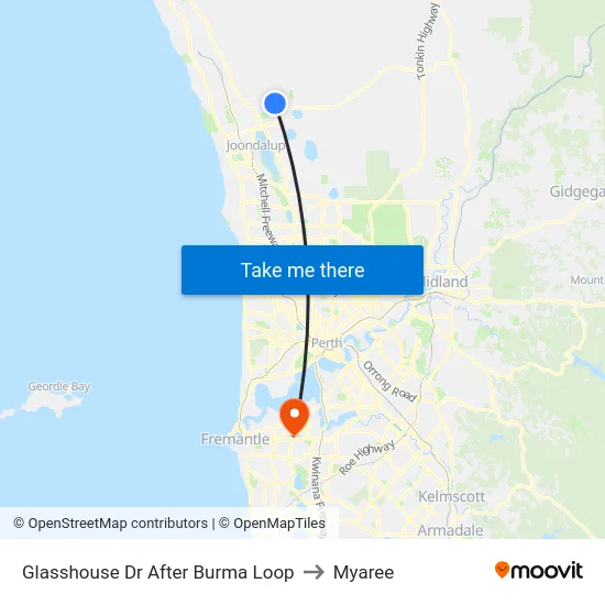 Glasshouse Dr After Burma Loop to Myaree map