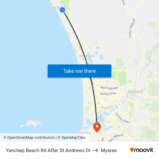 Yanchep Beach Rd After St Andrews Dr to Myaree map