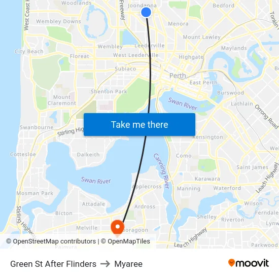 Green St After Flinders to Myaree map