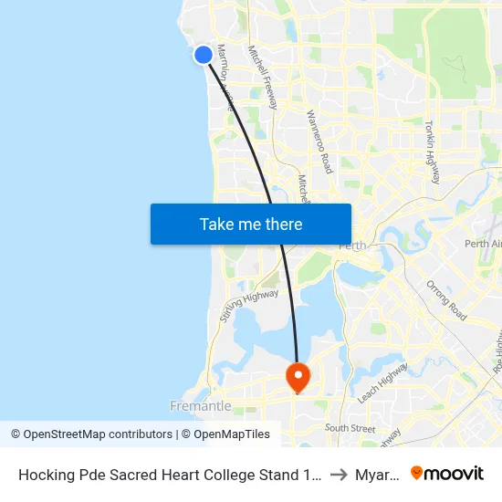 Hocking Pde Sacred Heart College Stand 1 & 2 to Myaree map