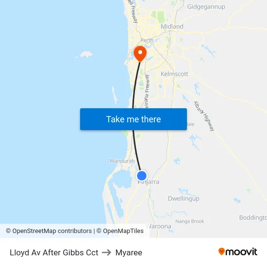 Lloyd Av After Gibbs Cct to Myaree map