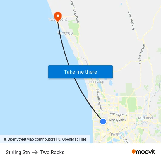 Stirling Stn to Two Rocks map
