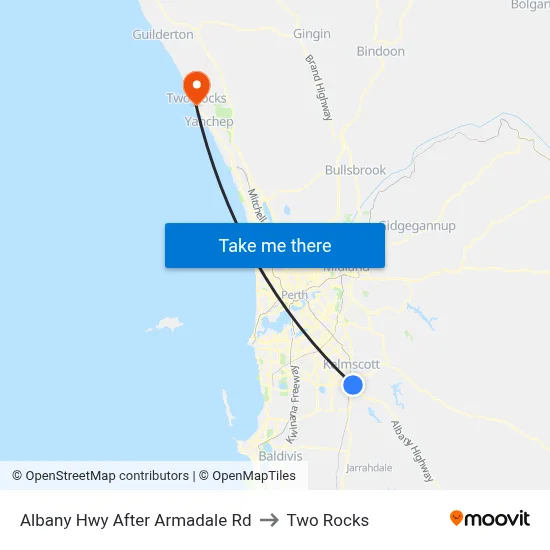 Albany Hwy After Armadale Rd to Two Rocks map
