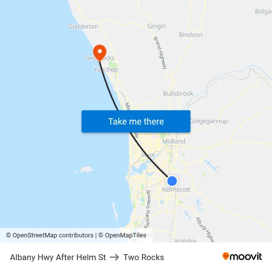 Albany Hwy After Helm St to Two Rocks map