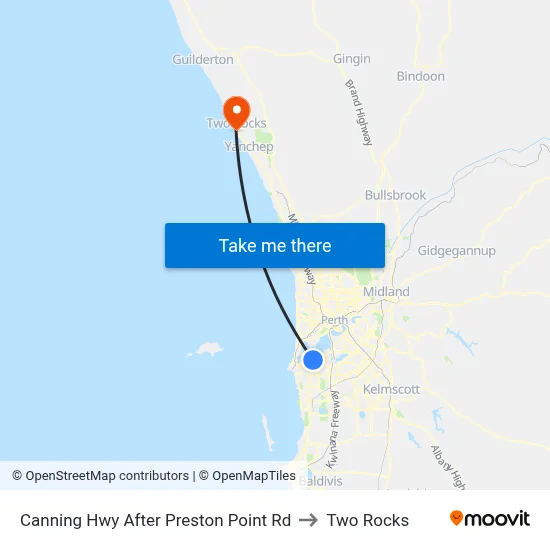 Canning Hwy After Preston Point Rd to Two Rocks map