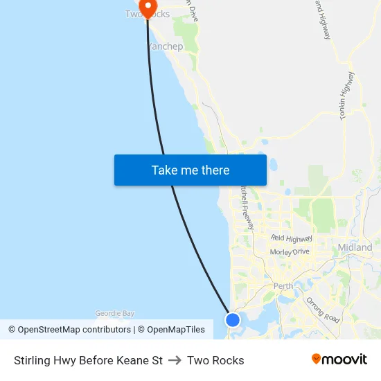 Stirling Hwy Before Keane St to Two Rocks map