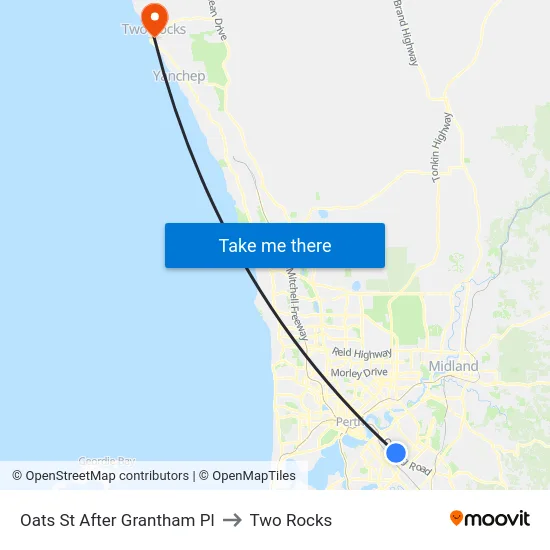 Oats St After Grantham Pl to Two Rocks map