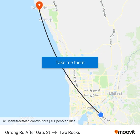Orrong Rd After Oats St to Two Rocks map