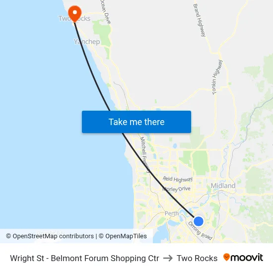 Wright St - Belmont Forum Shopping Ctr to Two Rocks map