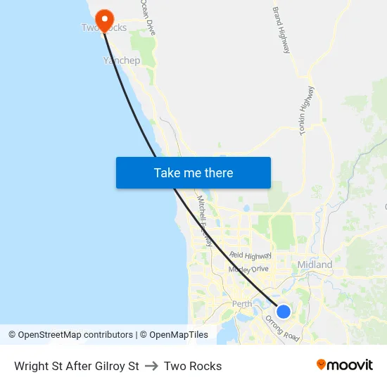 Wright St After Gilroy St to Two Rocks map