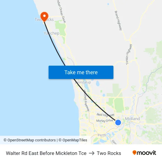 Walter Rd East Before Mickleton Tce to Two Rocks map