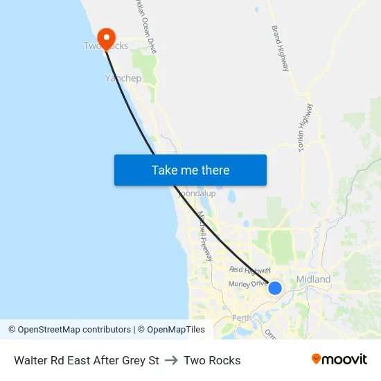 Walter Rd East After Grey St to Two Rocks map