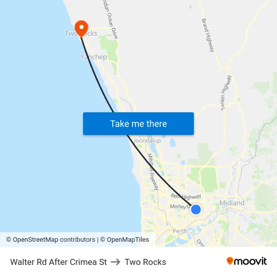 Walter Rd After Crimea St to Two Rocks map