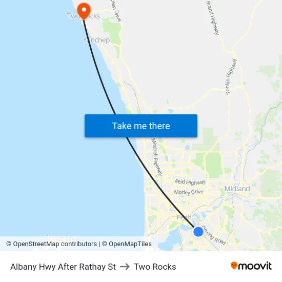 Albany Hwy After Rathay St to Two Rocks map