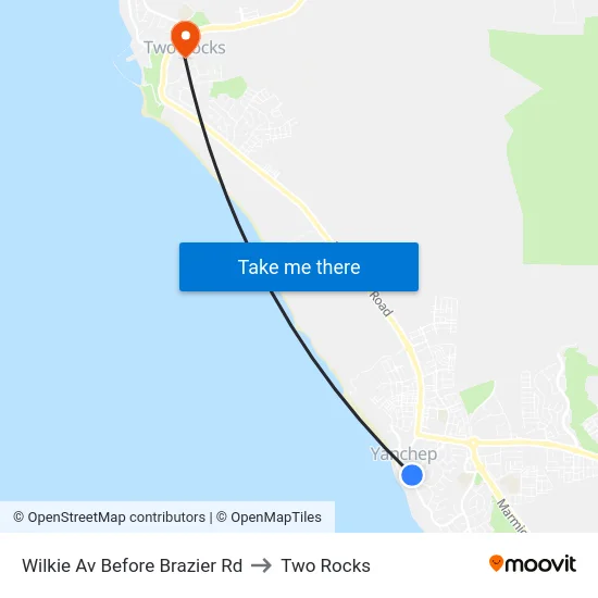 Wilkie Av Before Brazier Rd to Two Rocks map