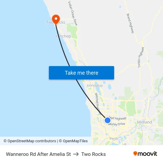 Wanneroo Rd After Amelia St to Two Rocks map
