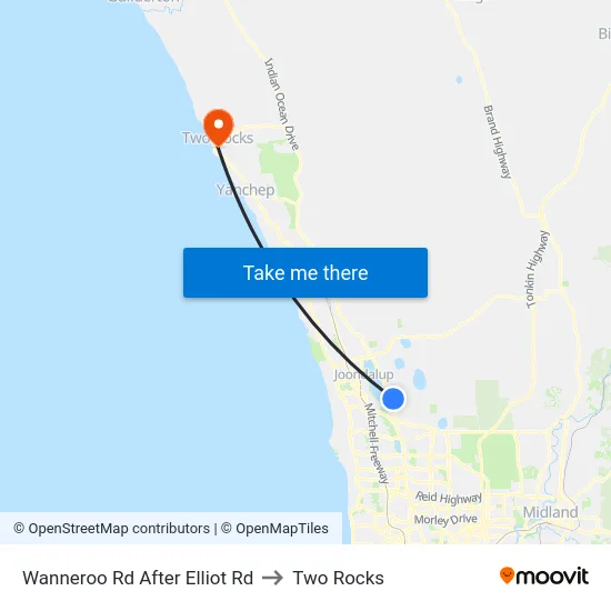 Wanneroo Rd After Elliot Rd to Two Rocks map