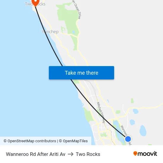 Wanneroo Rd After Ariti Av to Two Rocks map
