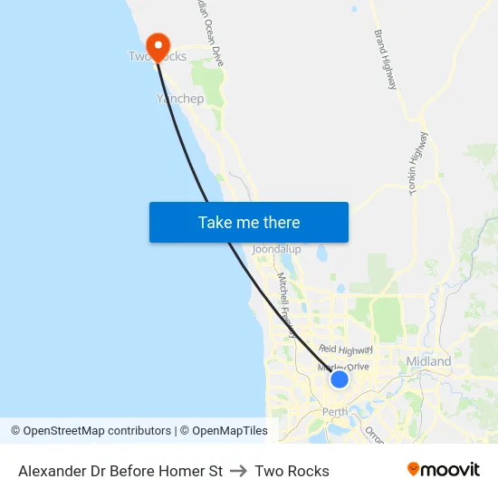 Alexander Dr Before Homer St to Two Rocks map