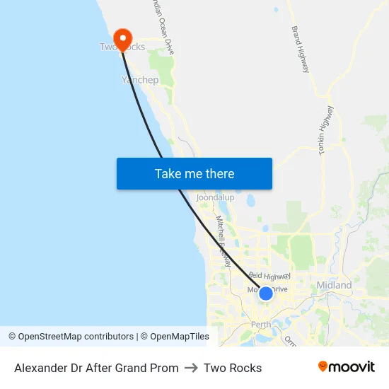 Alexander Dr After Grand Prom to Two Rocks map