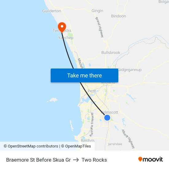 Braemore St Before Skua Gr to Two Rocks map