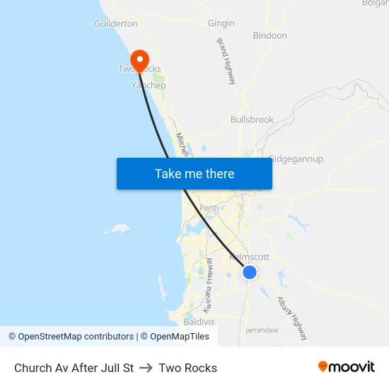 Church Av After Jull St to Two Rocks map