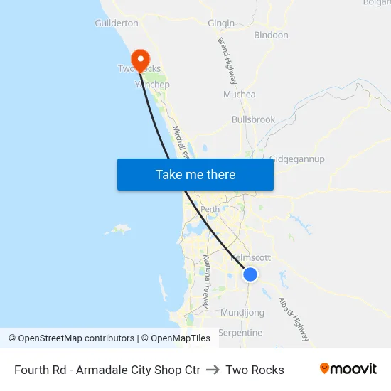 Fourth Rd - Armadale City Shop Ctr to Two Rocks map