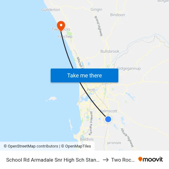 School Rd Armadale Snr High Sch Stand 2 to Two Rocks map