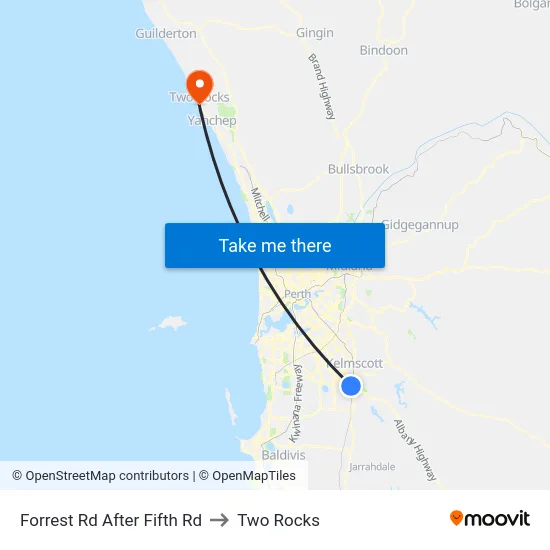 Forrest Rd After Fifth Rd to Two Rocks map