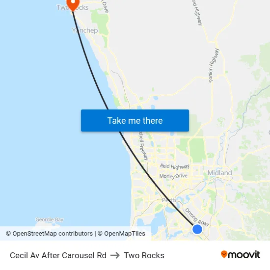 Cecil Av After Carousel Rd to Two Rocks map