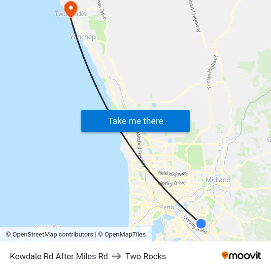 Kewdale Rd After Miles Rd to Two Rocks map