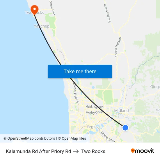 Kalamunda Rd After Priory Rd to Two Rocks map