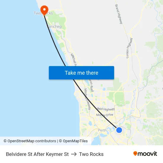 Belvidere St After Keymer St to Two Rocks map