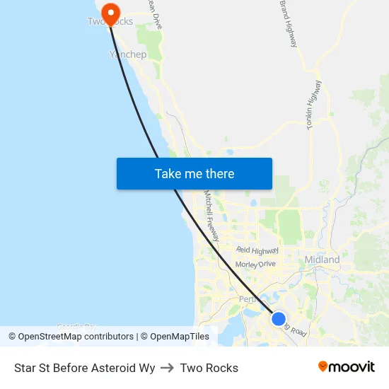 Star St Before Asteroid Wy to Two Rocks map