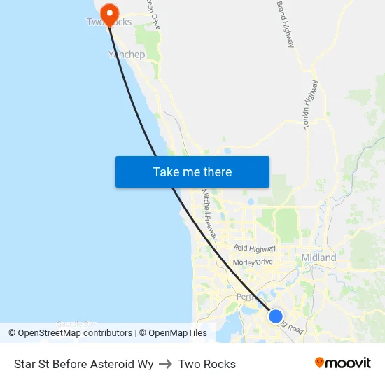 Star St Before Asteroid Wy to Two Rocks map