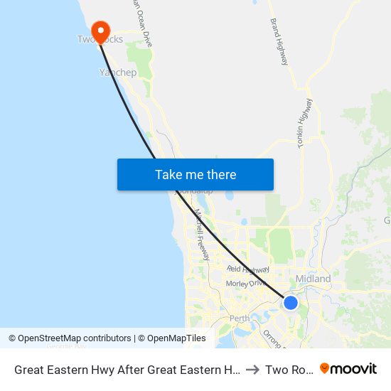 Great Eastern Hwy After Great Eastern Hwy Bypass to Two Rocks map