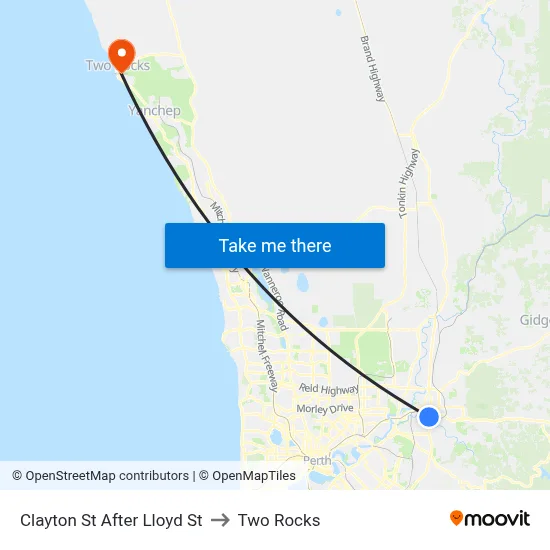 Clayton St After Lloyd St to Two Rocks map