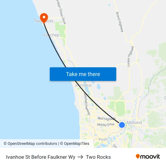 Ivanhoe St Before Faulkner Wy to Two Rocks map