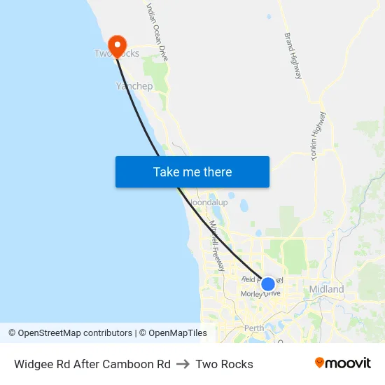 Widgee Rd After Camboon Rd to Two Rocks map