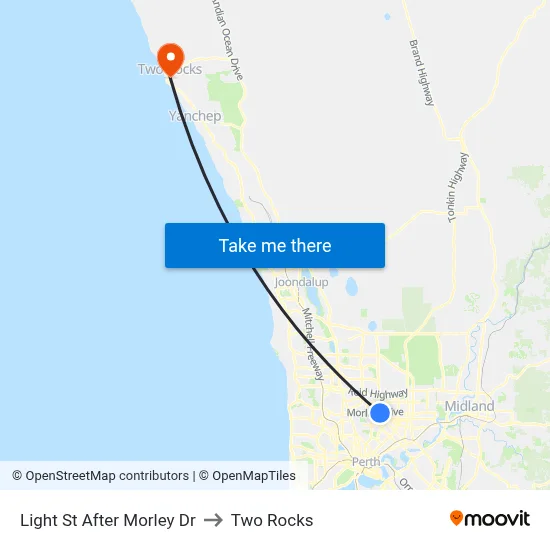 Light St After Morley Dr to Two Rocks map