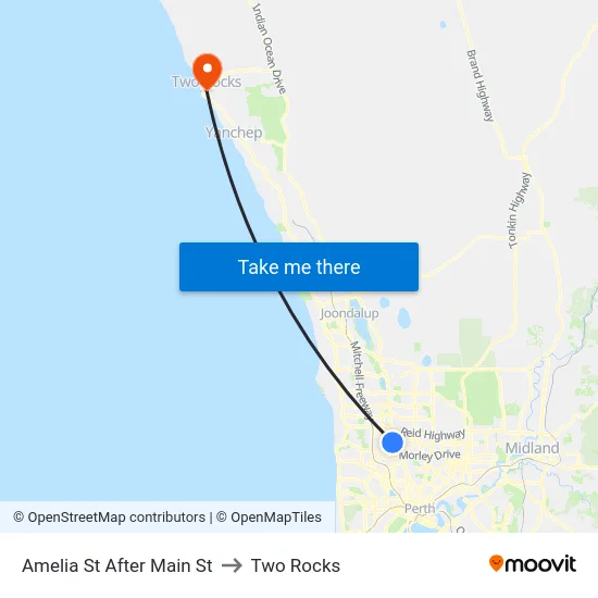 Amelia St After Main St to Two Rocks map