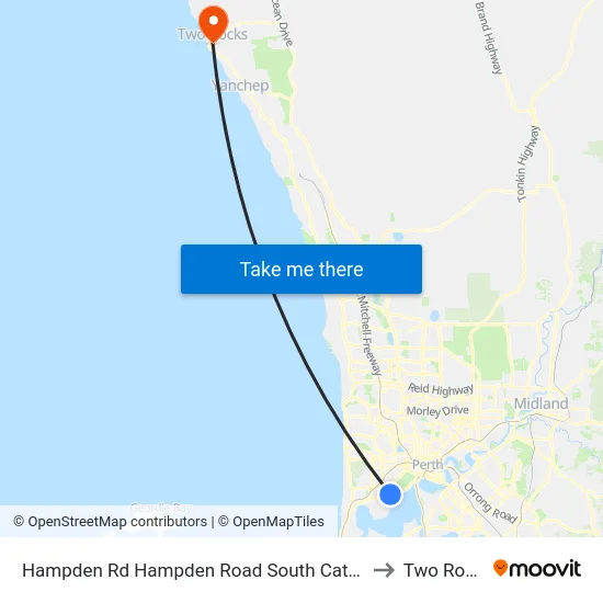 Hampden Rd Hampden Road South Cat Id 128 to Two Rocks map