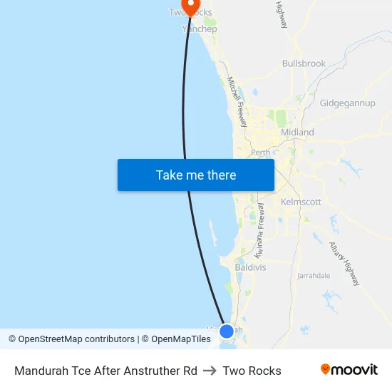 Mandurah Tce After Anstruther Rd to Two Rocks map