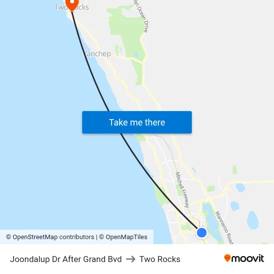 Joondalup Dr After Grand Bvd to Two Rocks map
