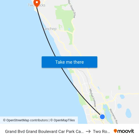 Grand Bvd Grand Boulevard Car Park Cat Id 27 to Two Rocks map