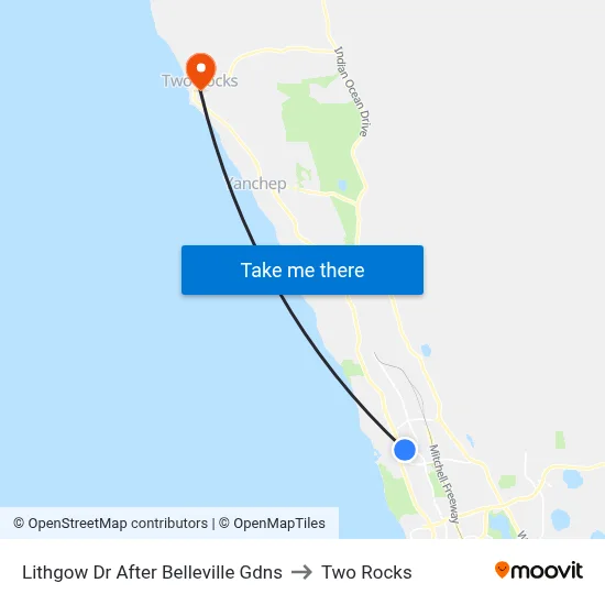 Lithgow Dr After Belleville Gdns to Two Rocks map