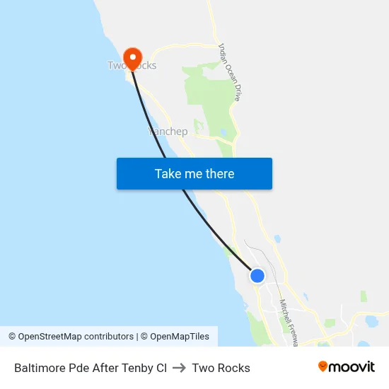 Baltimore Pde After Tenby Cl to Two Rocks map