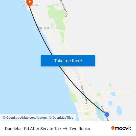Dundebar Rd After Servite Tce to Two Rocks map